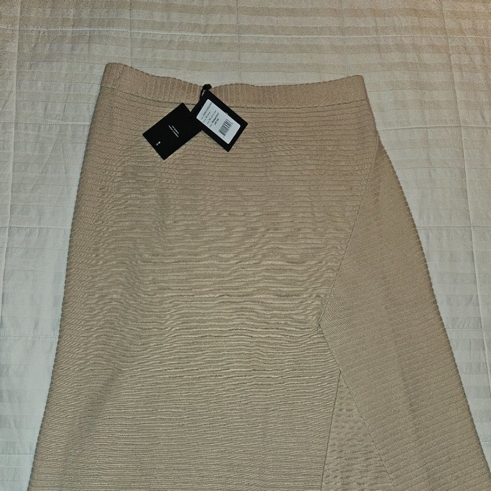Naadam Asymmetrical Ribbed Knit Midi Skirt - Picture 5 of 5